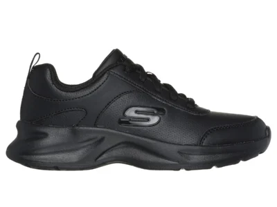 Zapatillas Escolar Skechers Niña Dynamatic Negra Cordones