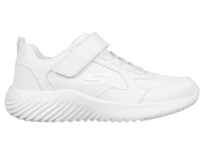Zapatillas Escolar Skechers Niño Bounder Power Study Blanca Velcro