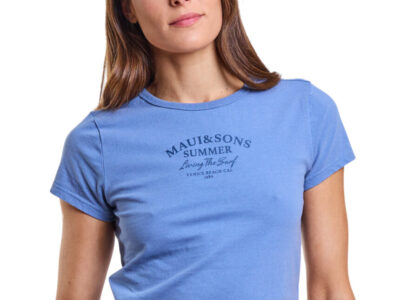 Polera Maui And Sons Mujer Regular Fit Cala Celeste